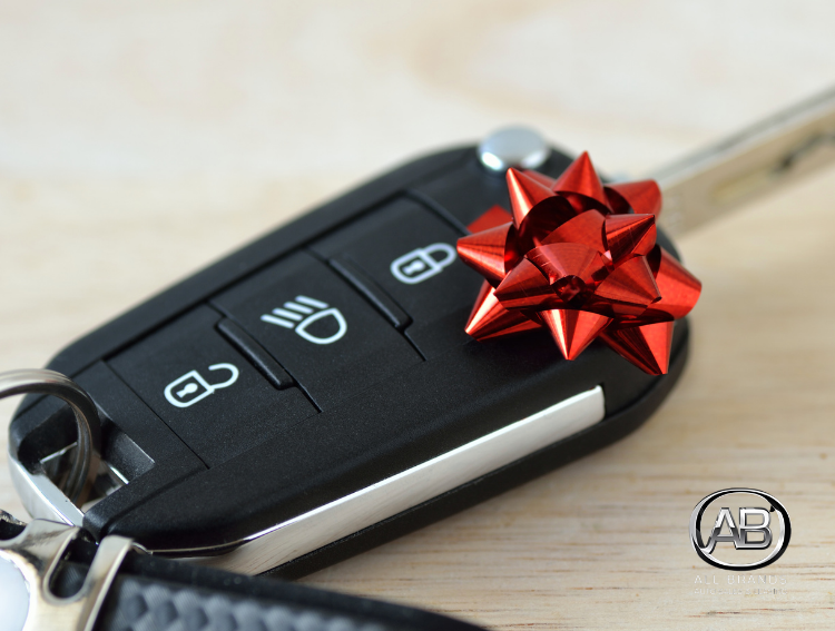 key fob with red bow representing a new purchase at the end of year in new jersey